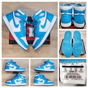 Size 12 Jordan 1 Retro High OG UNC 2015 White/Dark Powder Blue 555088-117 OG All